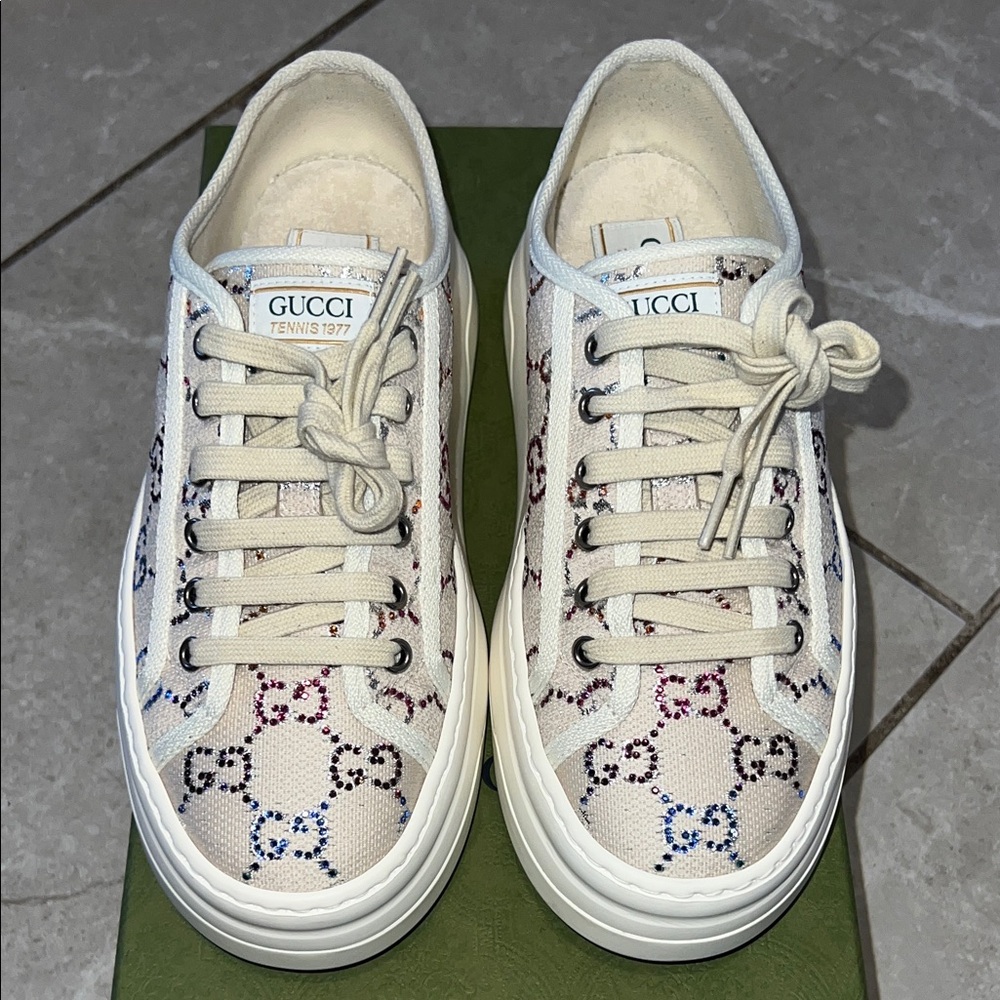 Gucci Sneakers with Cream and Multicolor GG